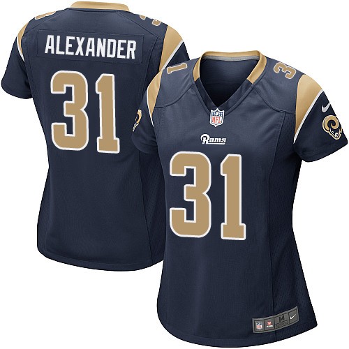 Women's Game Mo Alexander Nike Jersey Navy Blue Home - #31 NFL Los Angeles Rams